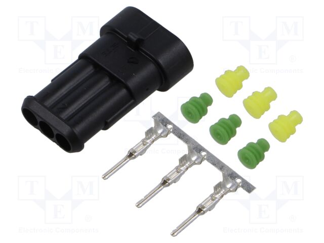 Connector: wire-wire; plug; male; Superseal 1.5; 24VDC; PIN: 3; IP67