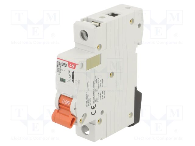 Circuit breaker; 230/400VAC; Inom: 16A; Poles: 1; Charact: B; 6kA