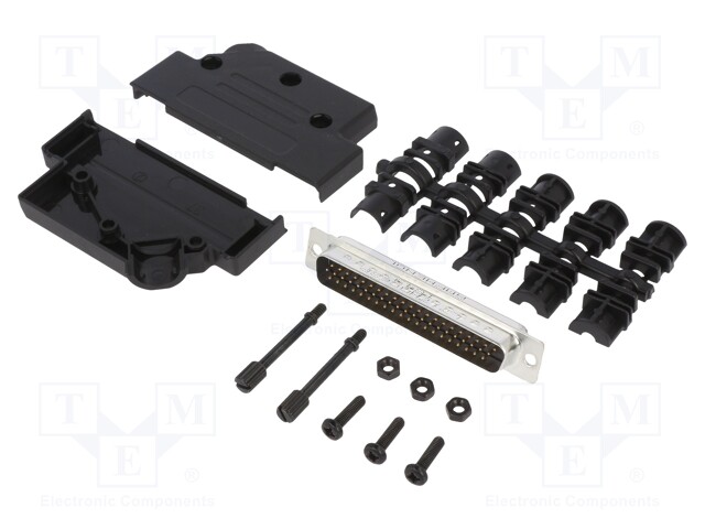 D-Sub HD; PIN: 62; male; unshielded; angled 45°; soldering; UNC4-40