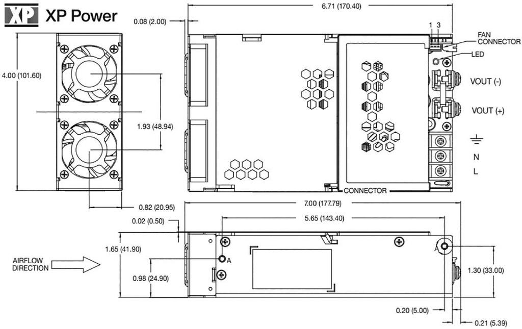 Power supply: switched-mode; -40÷70°C; Mounting: for building in