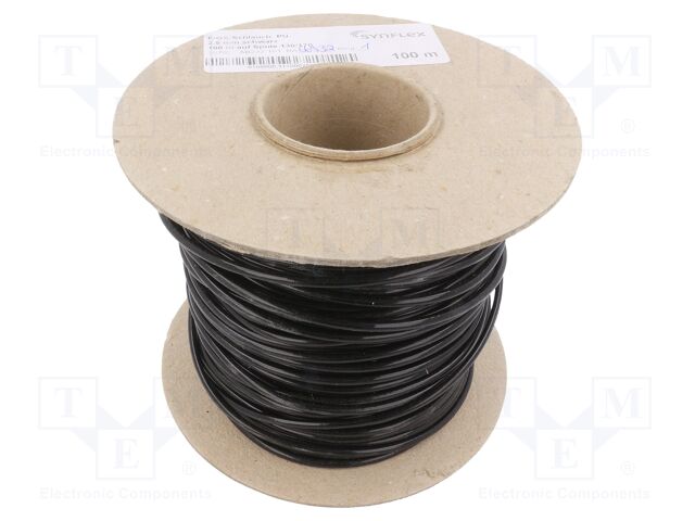 Insulating tube; black; -20÷155°C; Øint: 2.5mm; L: 100m