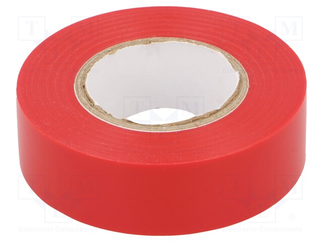 Tape: electrical insulating; W: 19mm; L: 20m; Thk: 0.13mm; red; 60°C