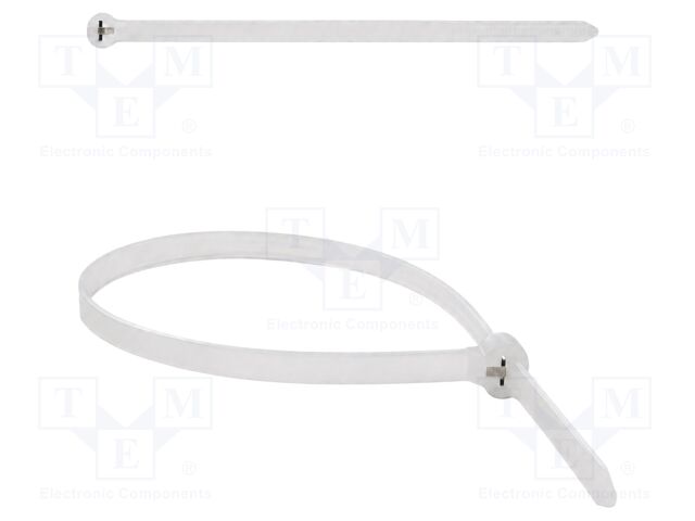 Cable tie; with a metal clasp; L: 200mm; W: 4.8mm; polyamide; 360N