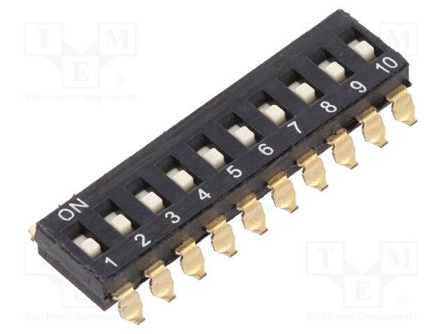 Switch: DIP-SWITCH; Poles number: 10; OFF-ON; 0.025A/24VDC; SMT