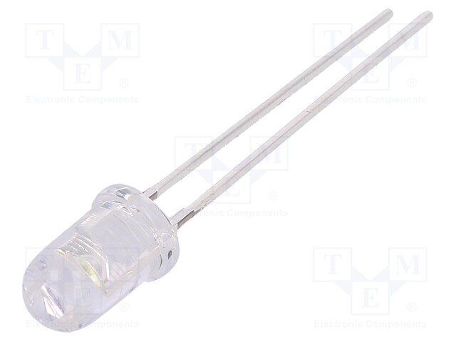 LED; 5mm; white cold; 8400÷10000mcd; 60°; Front: convex; 6500(typ)K