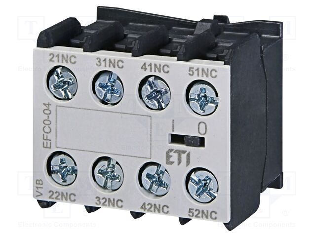 Auxiliary contacts; Series: CECO.3P; Leads: screw; Mounting: front