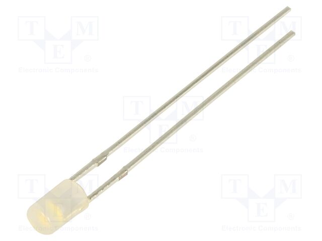 LED; white warm; 3mm; 750mcd; 140°; Front: flat; 2.9÷3.4VDC
