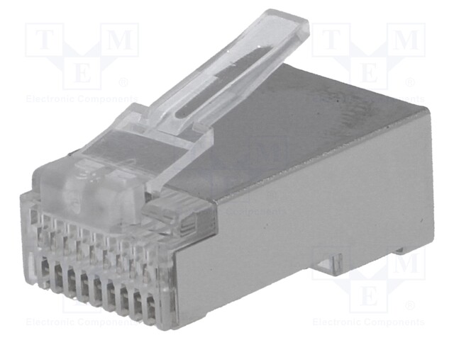 Plug; RJ50; PIN: 10; shielded; gold-plated; Layout: 10p10c; IDC
