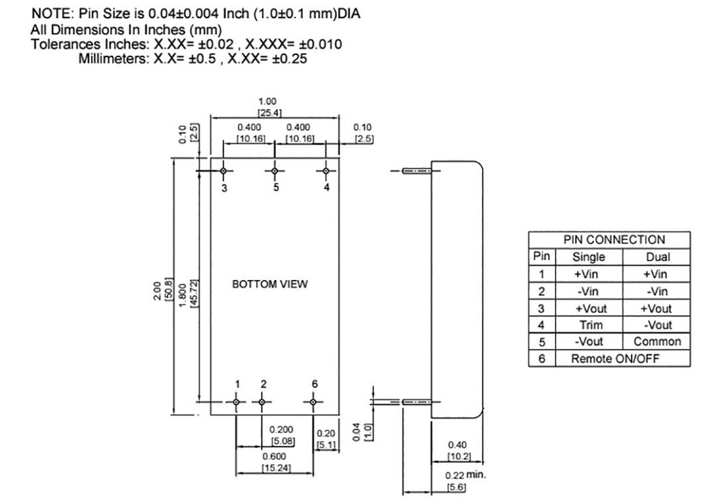 Converter: DC/DC; 20W; Uin: 43÷160V; Uout: 15VDC; Uout2: -15VDC; 35g
