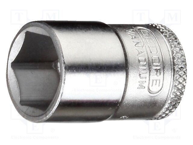 Socket; 6-angles,socket spanner; 22mm; 3/8"; Plating: chromium