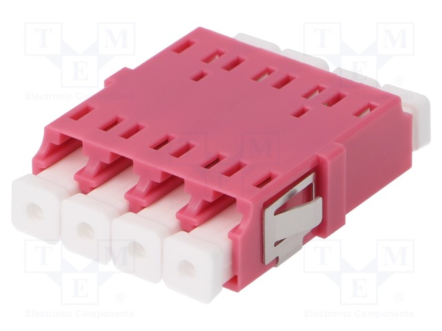 Connector: fiber optic; socket,coupler; quad,multi mode (MM); LC