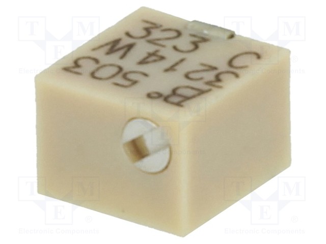 Potentiometer: mounting; vertical,multiturn; 50kΩ; 250mW; SMD