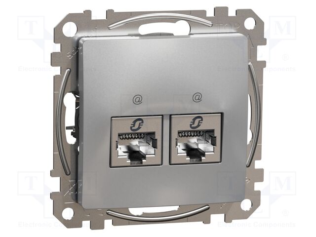 Data socket dual; IP20; plaster embedded,in mounting box; Sedna
