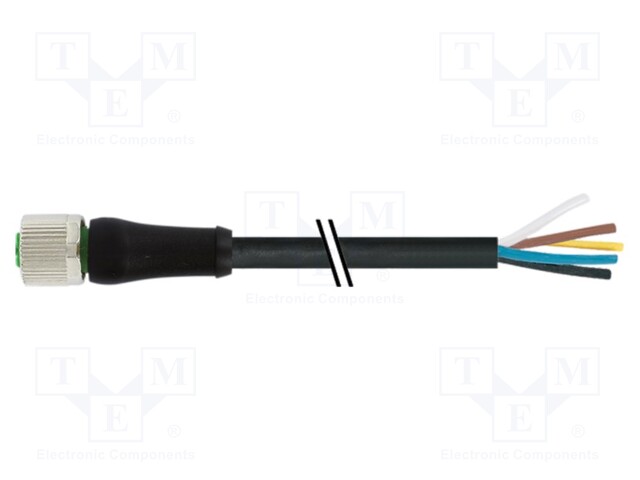 Connection lead; female; IP67; 63VAC; 63VDC; 12A; 1.5m; PIN: 5; plug