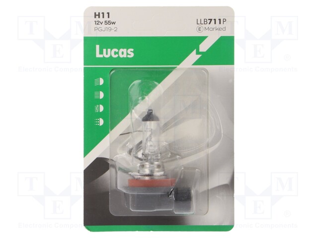 Filament lamp: automotive; PGJ19-2; transparent; 12V; 55W; LLB