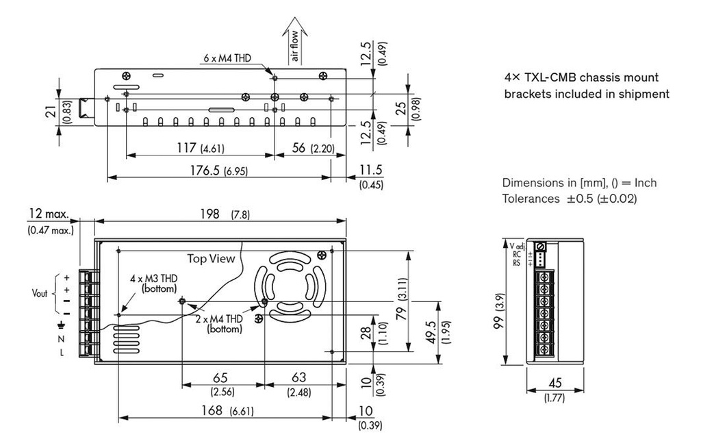Power supply: switched-mode; modular; 230W; 24VDC; 198x99x45mm