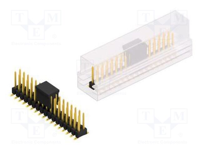 Connector: pin strips; pin header; male; PIN: 34; 2.54mm; SMT; 2x17