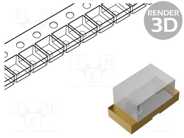 LED; blue; SMD; 0603; 18÷100mcd; 2.6÷3.4VDC; 1.6x0.8x0.98mm; 140°