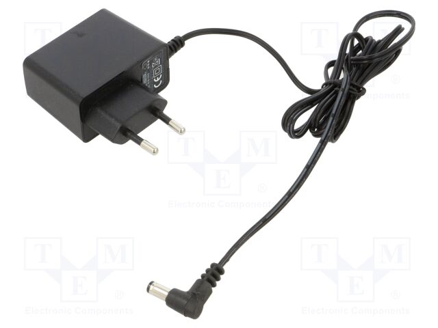 Power supply: switching; mains,plug-in; 15VDC; 1A; 15W; 84%; angled