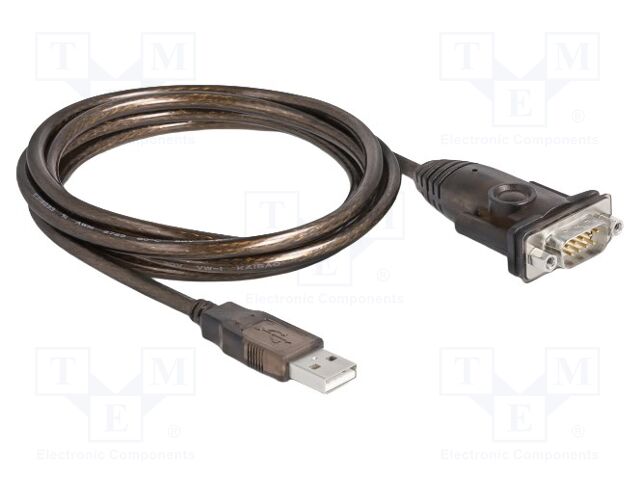 USB to RS232 converter; D-Sub 9pin plug,USB A plug; 1.5m