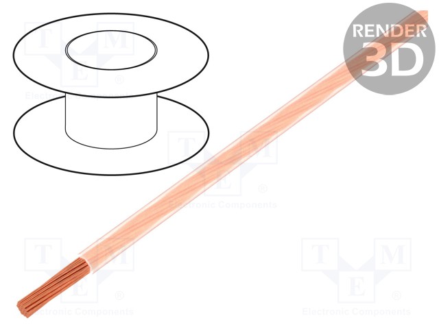 Wire; LgY; stranded; Cu; 1.5mm2; transparent; PVC; 300/500V; 100m