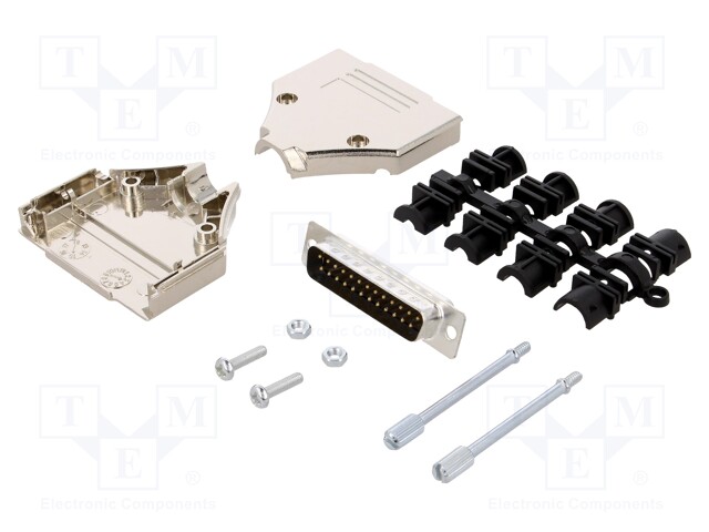D-Sub; PIN: 25; plug; male; shielded,stamped and formed contacts
