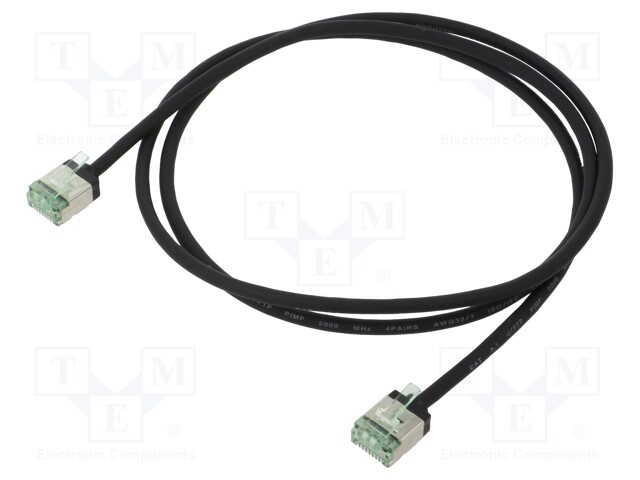 Patch cord; U/FTP; Cat 8.1; stranded; Cu; LSZH; black; 1m; 32AWG