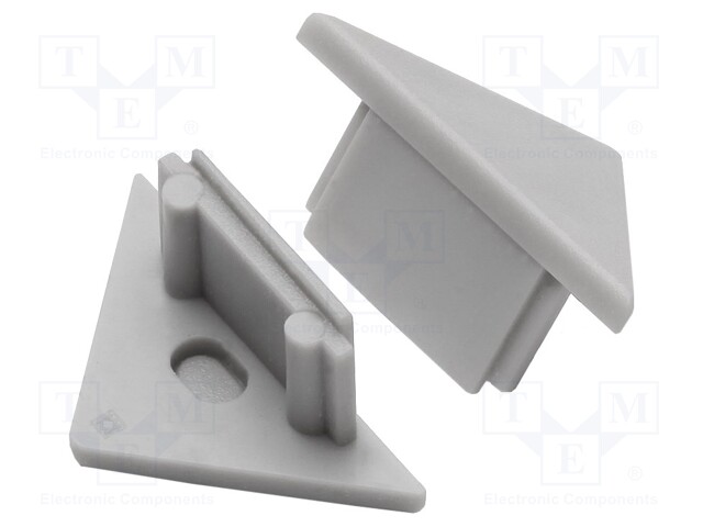Cap for LED profiles; grey; ABS; Application: TRIO10