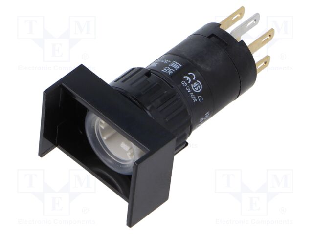 Switch: body; 16mm; Stabl.pos: 2; NC + NO; Pos: 2; Cutout: Ø16.2mm