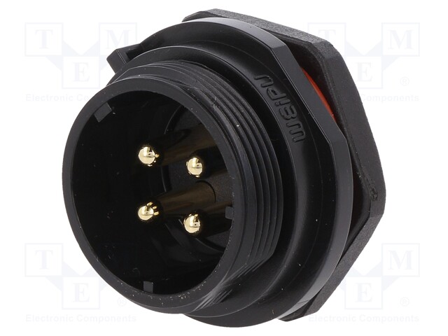 Socket; male; SP21; PIN: 4; IP68; soldering; 500V; 4mm2; 30A; -25÷85°C