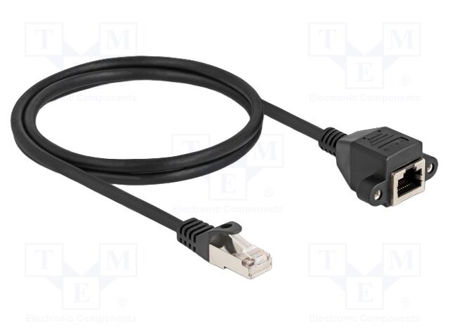 Extender Ethernet; S/FTP; RJ50 socket,RJ50 plug; 1m; PVC; black