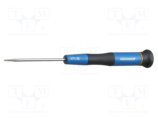 Screwdriver: precision; slot; 1.5mm; Blade length: 60mm
