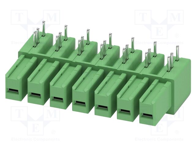 PCB headers, nominal cross section: 6 mm?, color: green, nom