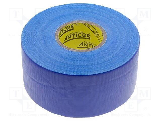 Tape: duct; W: 48mm; L: 25m; D: 0.25mm; blue; natural rubber; 15%; 93°C