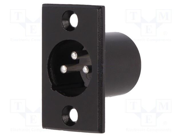 Socket; XLR; male; PIN: 3; for panel mounting,screw; soldering
