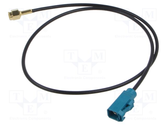 Cable; Fakra socket,SMA plug; black; straight; 0.5m