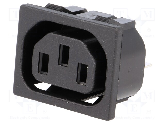 Connector: AC supply; socket; female; 10A; 250VAC; IEC 60320