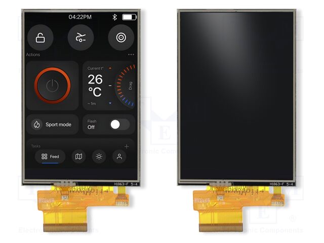 Display: TFT; 3.5"; 320x480; Illumin: LED; 54.66x82.94mm; RGB
