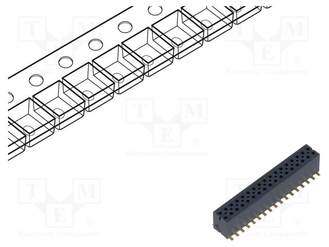 Connector: pin strips; male; PIN: 34; 1.27mm; gold-plated; SMT