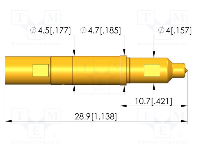Test needle; plug-in