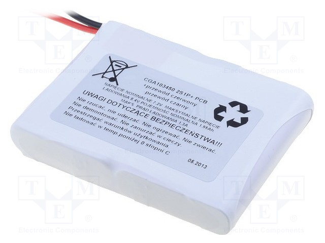 Re-battery: Li-Ion; Cell: PANASONIC; 103450; 7.4V; 1850mAh; 3A