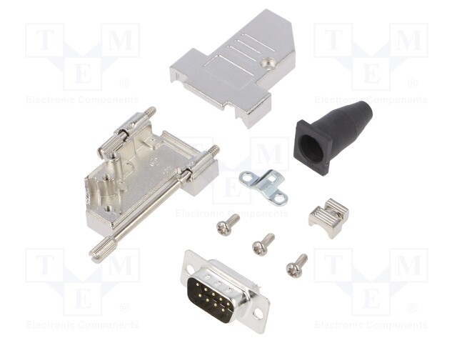 D-Sub; PIN: 9; plug; male; shielded,turned contacts; angled 45°