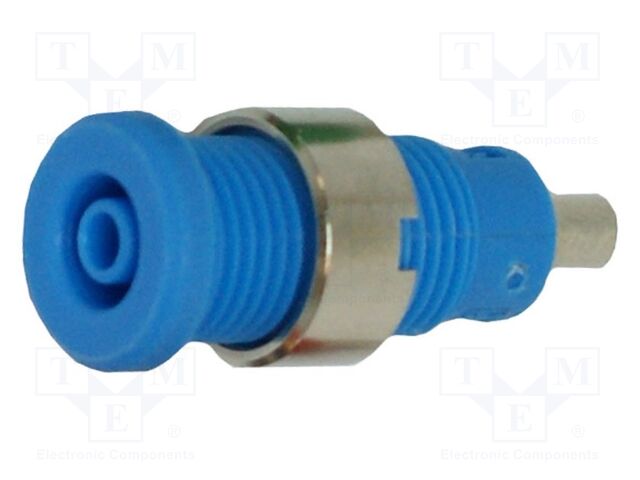 Connector: 2mm banana; socket; blue; 1,9mm soldering hole