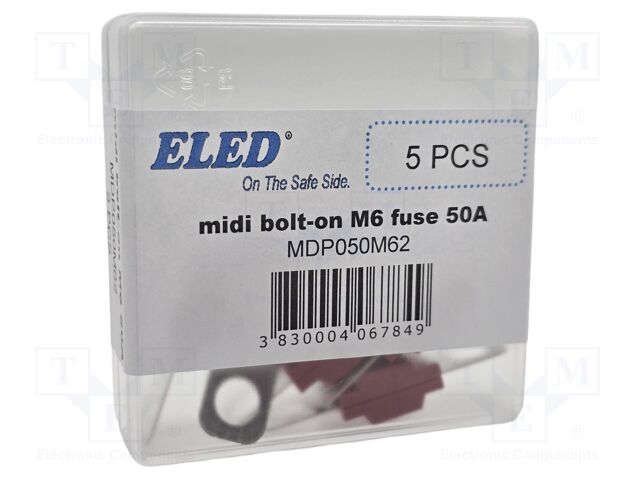 Fuse: fuse; 50A; 58VDC; automotive; 41mm; M6 screw; 41x12x8.24mm