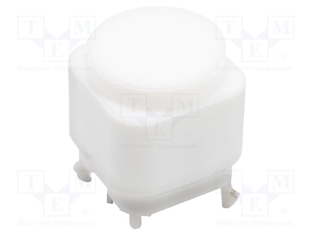 Switch: keypad; SPDT; 0.03A/28VDC; LED; white; THT; Leads: for PCB
