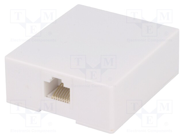Socket; RJ45; Layout: 8p8c; screw terminal; H: 57mm; W: 50mm; D: 21mm
