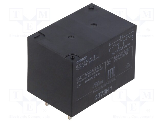 Relay: electromagnetic; DPST-NO; Ucoil: 24VDC; Icontacts max: 30A