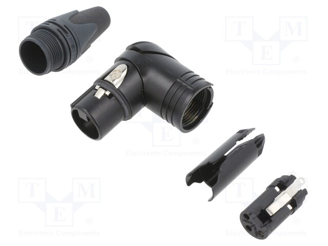 R/A CABLE CON. FEMALE 3POLE BAG