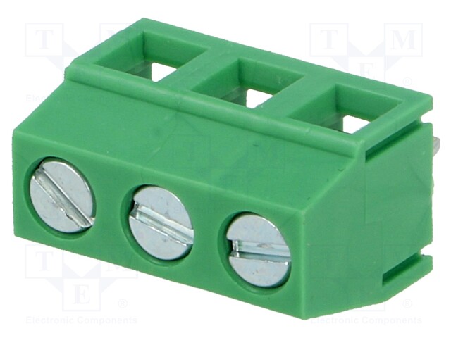 PCB terminal block; angled 90°; 5.08mm; ways: 3; on PCBs; 1.5mm2