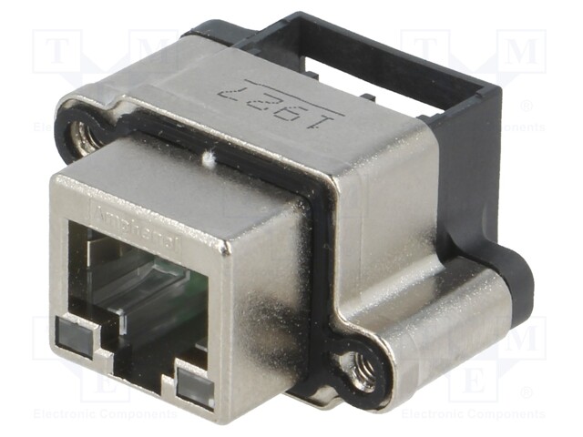 Socket; RJ45; with LED; IP67; THT; for panel mounting; angled 90°